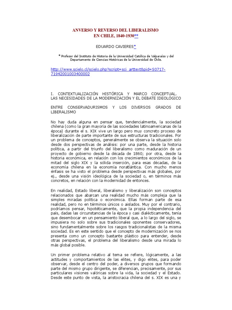 anverso y reverso del liberalismo en chile